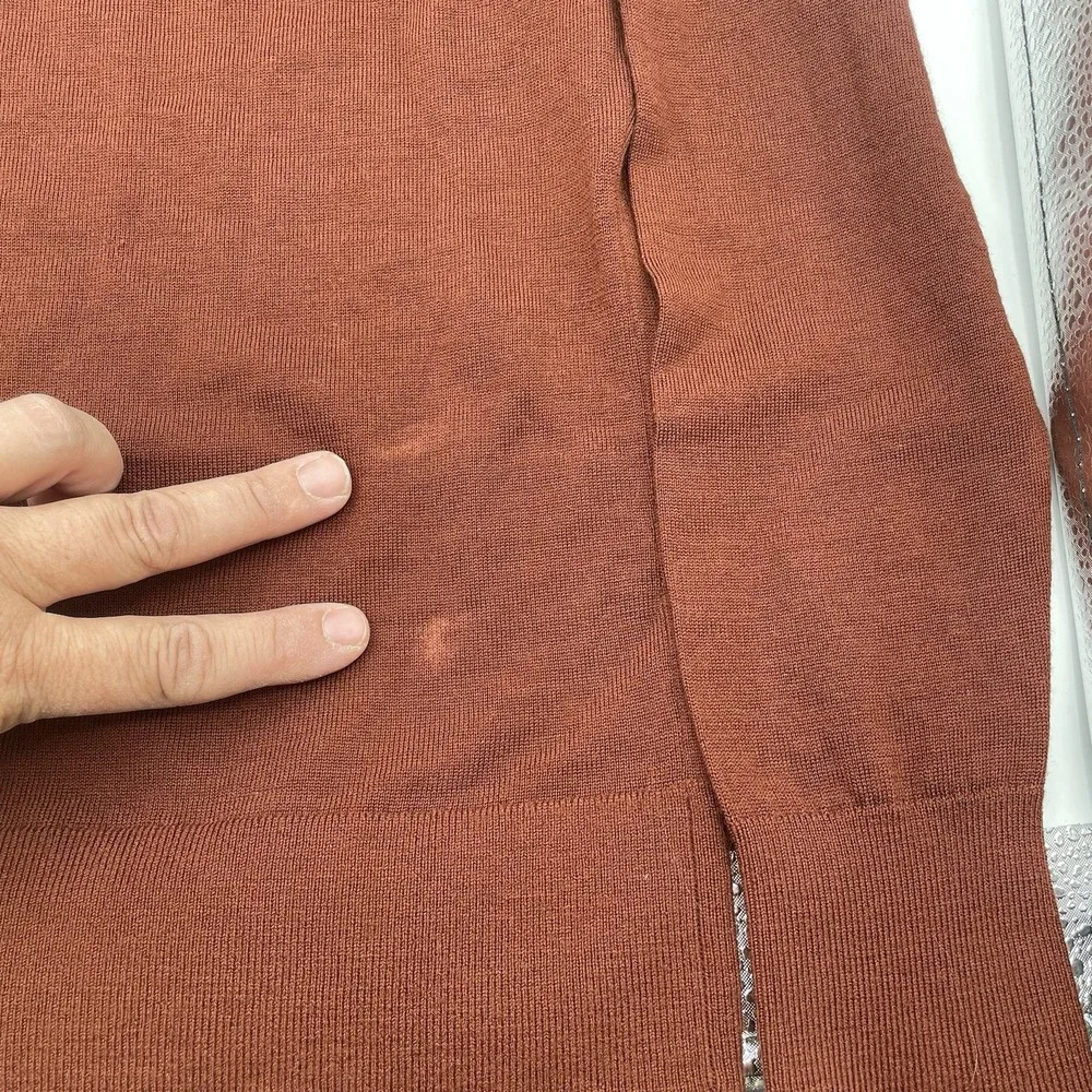 Banana Republic Womens Petite XS Rust Brown 100% Merino Wool Turtleneck Sweater - Picture 5 of 10